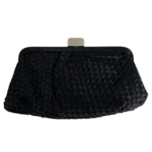 JESSICA McClintock Gunne Sax Vintage Black Clutch‎ Purse Handbag Jewel Closure - Picture 6 of 12